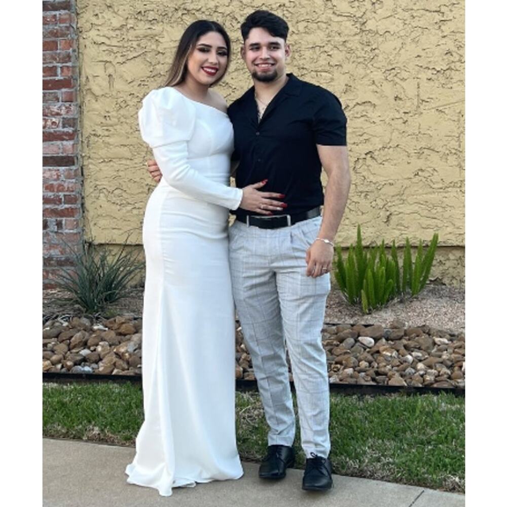 NWT Leena Mac Duggal Asymmetric One Shoulder Wedding Dress Gown Bridal 4 White - Picture 11 of 12